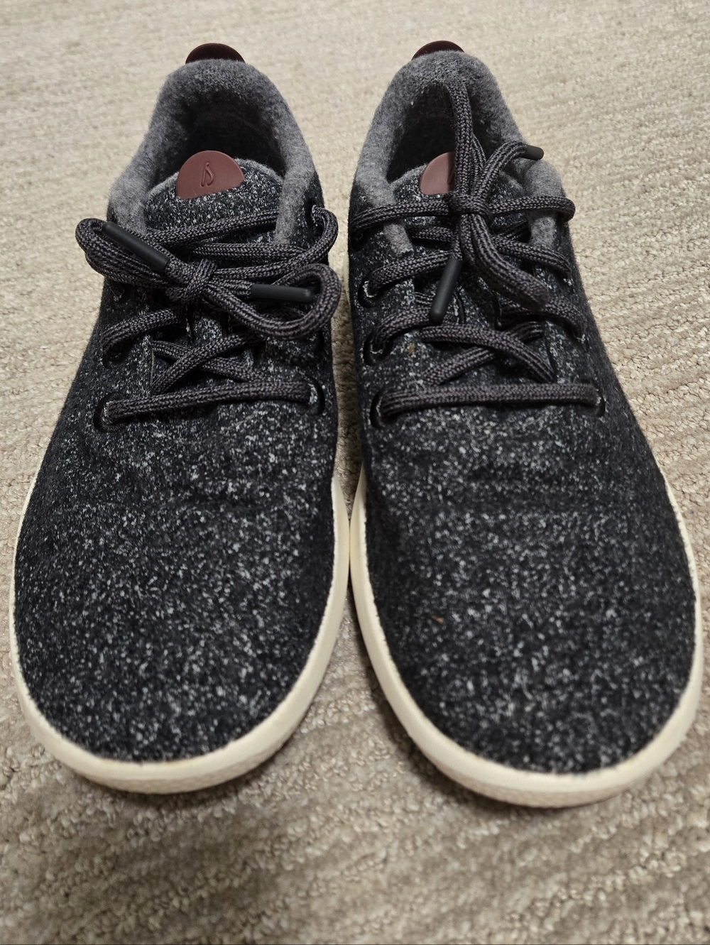 allbirds Mizzle  Dark Heather Gray Wool Runners with Cream Sole